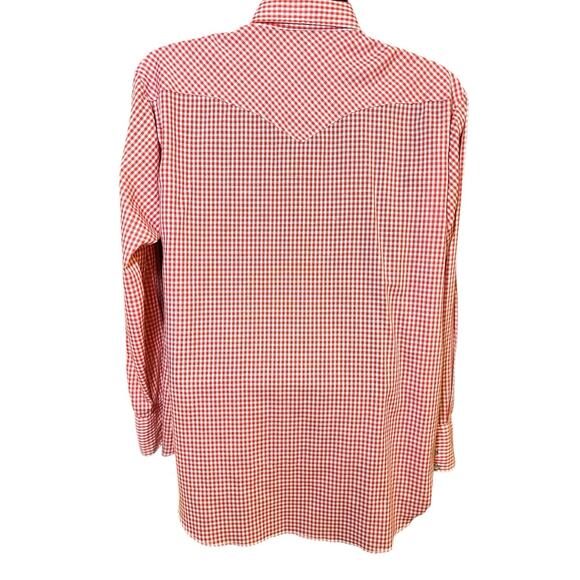 HbarC VTG California Western Pearl Snap Shirt Mens Size 17.5 34 Made in USA - Picture 4 of 10